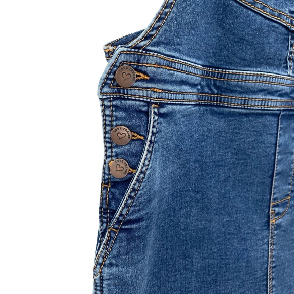 Love Trends Denim Jean Skirt Overall Jumper Size Medium - Picture 3 of 11